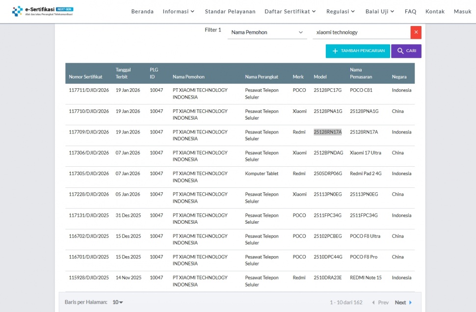Redmi A7 Pro dan POCO C81 lolos sertifikasi di Indonesia. (SDPPI)