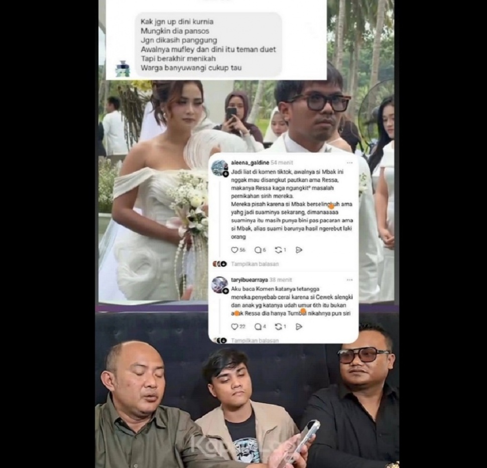 Seorang netizen mengungkap kalau Dini Kurnia menikah dengan Mufly Key dari kisah cinta terlarang. Di mana saat mereka dekat, Dini masih menikah dengan Ressa Rossano. [Instagram]