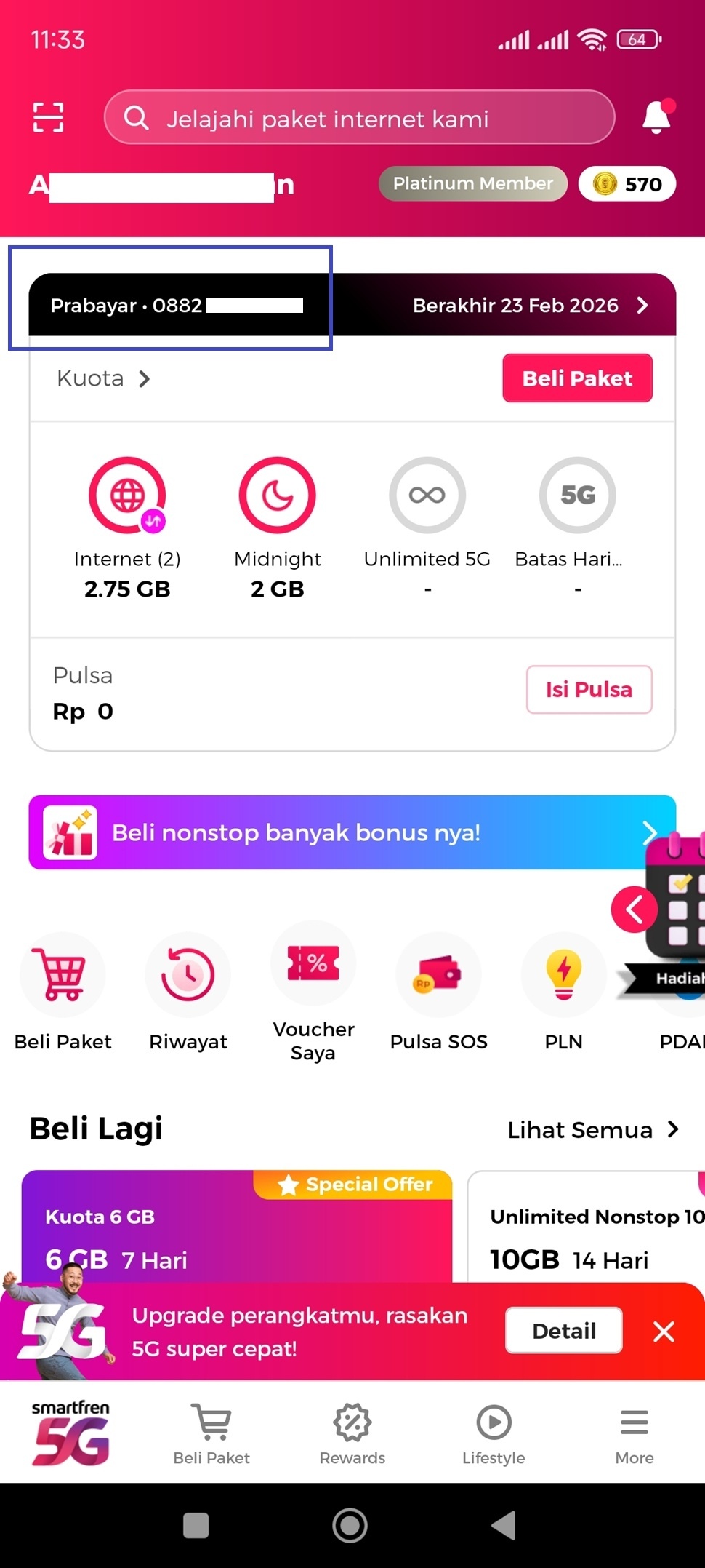 Cek nomor Smartfren dengan Aplikasi MySF. [Suara.com]