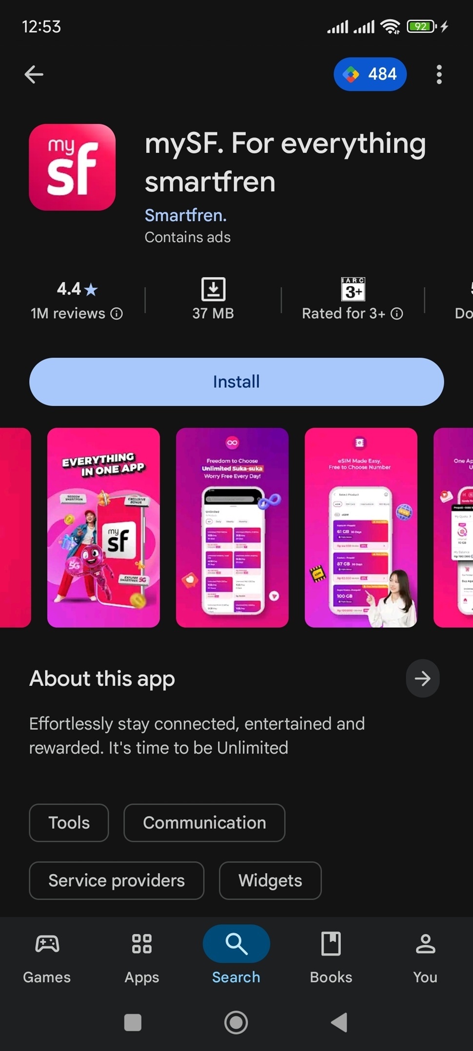 Cek nomor Smartfren dengan Aplikasi MySF. [Suara.com]