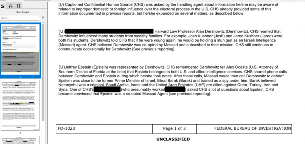 Epstein disebut sebagai mata-mata Israel. (DOJ)