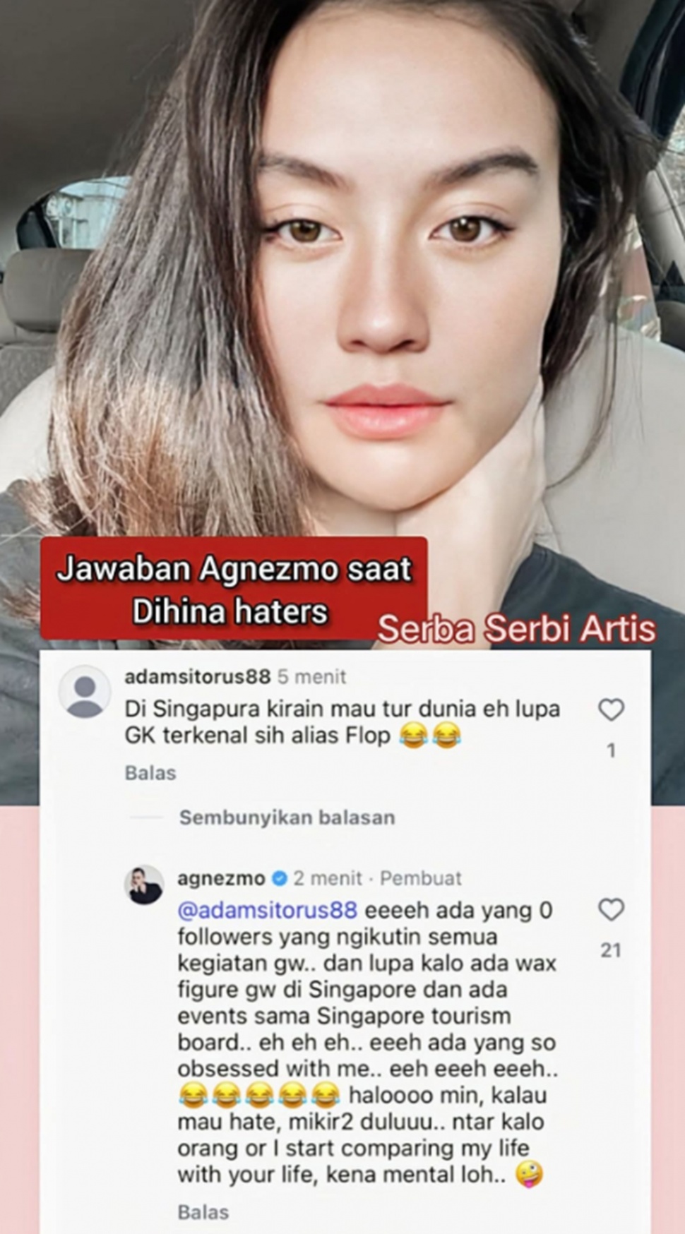 Agnez Mo sindir keras haters [Instagram]