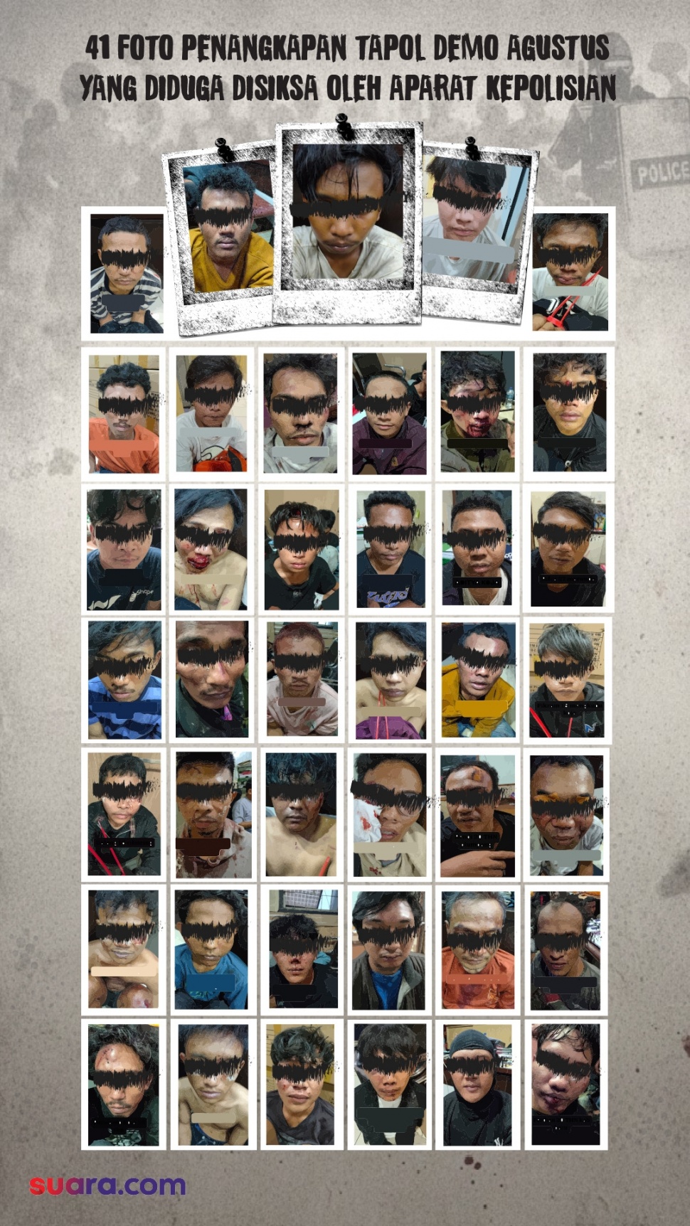 Foto korban salah tangkap di Polres Jakarta Utara terkait Aksi Agustus 2025. [Suara.com]