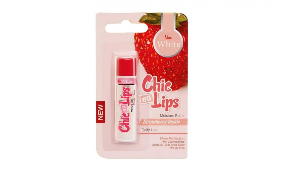 Viva White Moisture Balm Chic On Lips (Shopee)