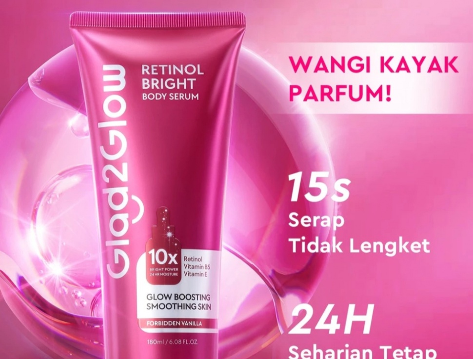 GLAD2GLOW Niacinamide & Retinol Bright Body Serum. (Shopee)