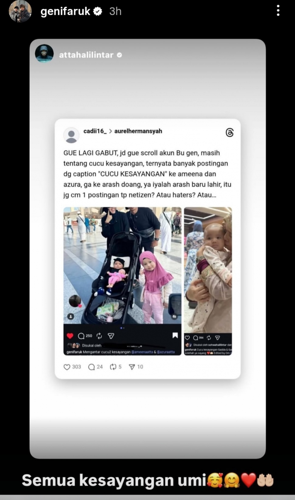 Unggahan Geni Faruk [Instagram]