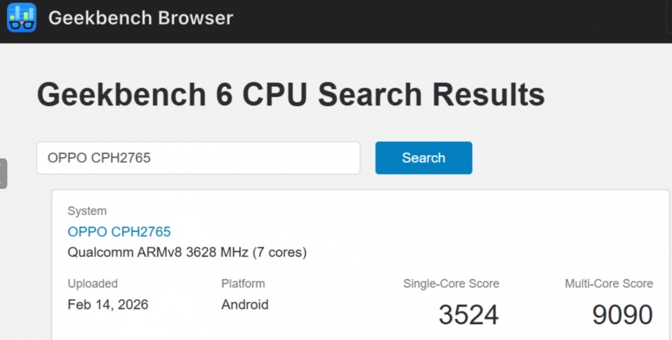 Oppo Find N6 mencetak skor tinggi di Geekbench. 