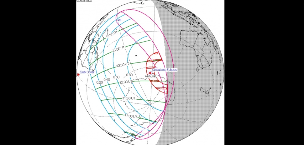 Peta Jalur Gerhana Matahari di Bumi. (NASA)