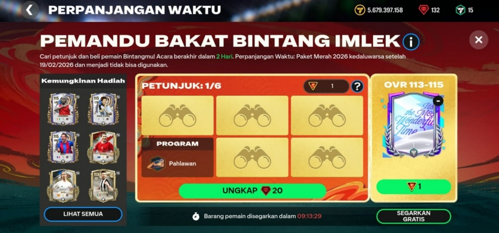 Hadiah Imlek FC Mobile. (Suara.com/ Rezza Rachmanta)