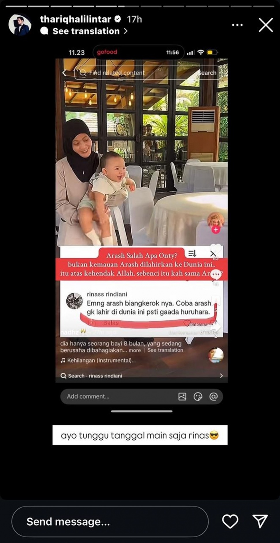 Unggahan Thariq Halilintar soal Aurel Hermansyah dikucilkan Gen Halilintar [Instagram]