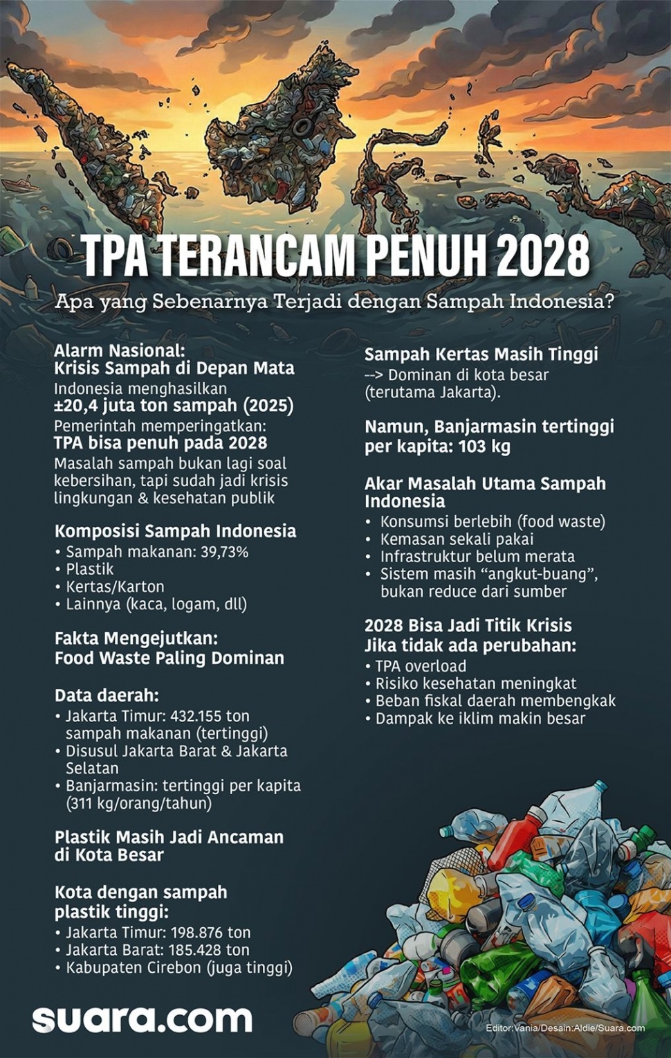 Infografis Masalah Sampah di Indonesia. (Suara.com/Aldie)
