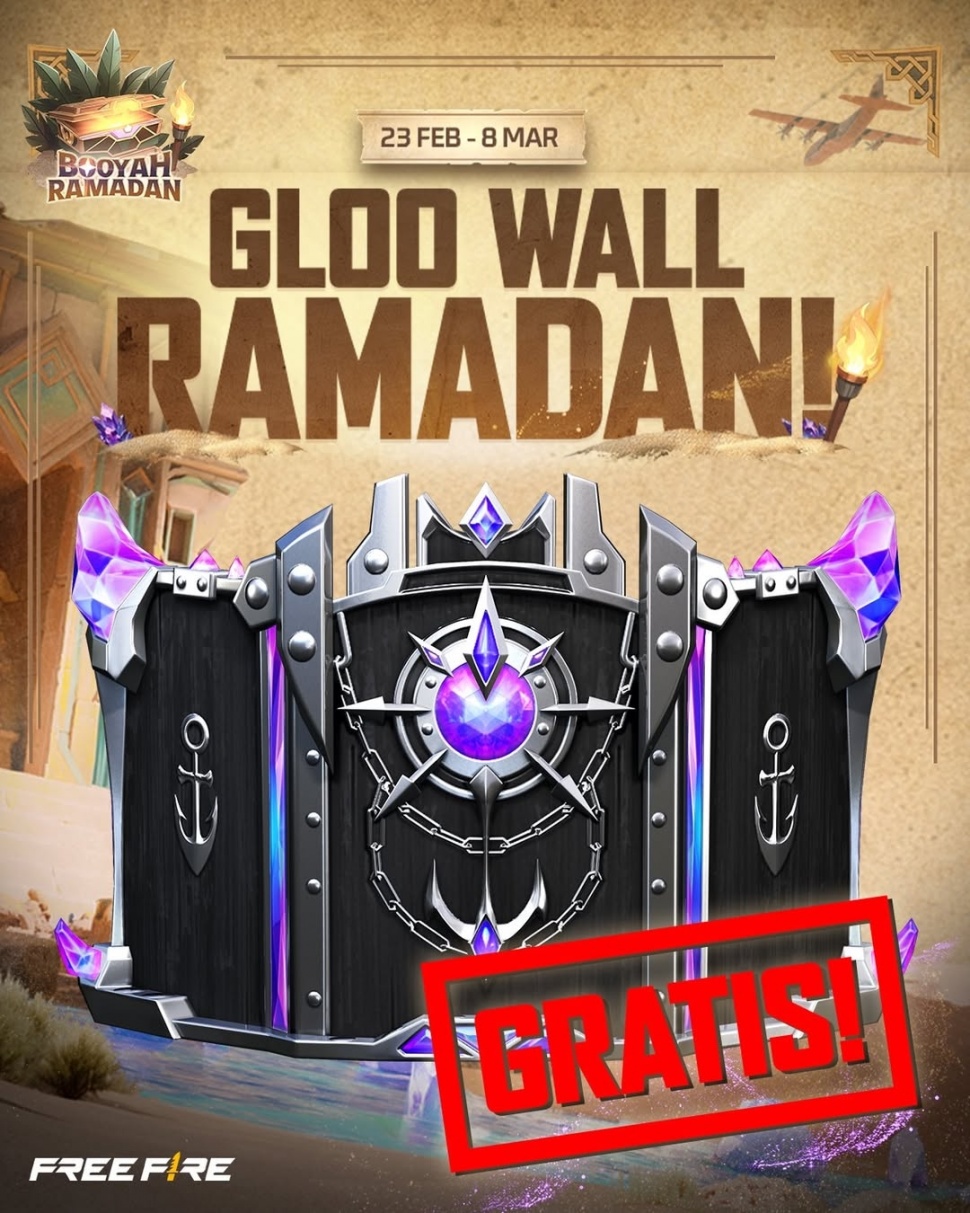 Gloo Wall Ramadan gratis di Free Fire (Instagram/freefirebgid)