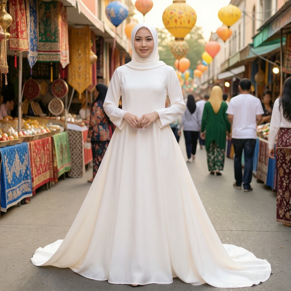 Ilustrasi baju lebaran 2026 warna Cloud Dancer [Freepik/AI]