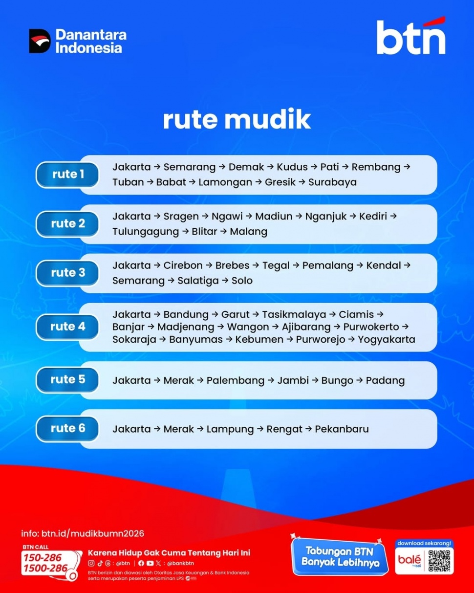 Mudik Gratis BTN 2026 (Instagram/btn)