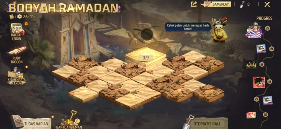 Event Booyah Ramadan gali harta harun FF. (ist)