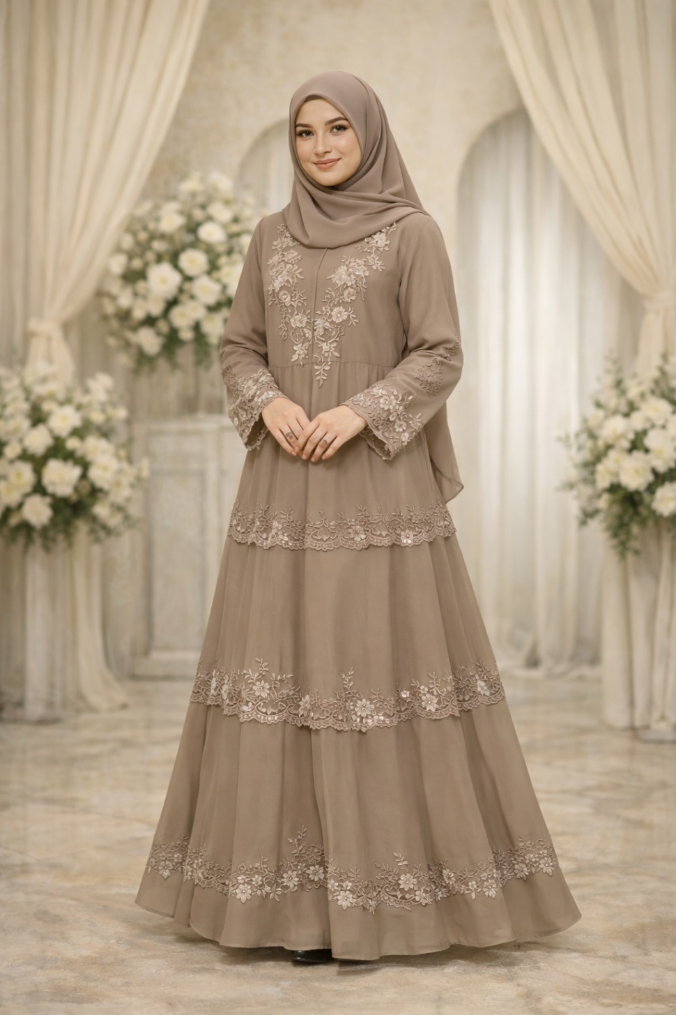 Contoh model gamis kebanggaan mertua [Ilustrasi ChatGPT]