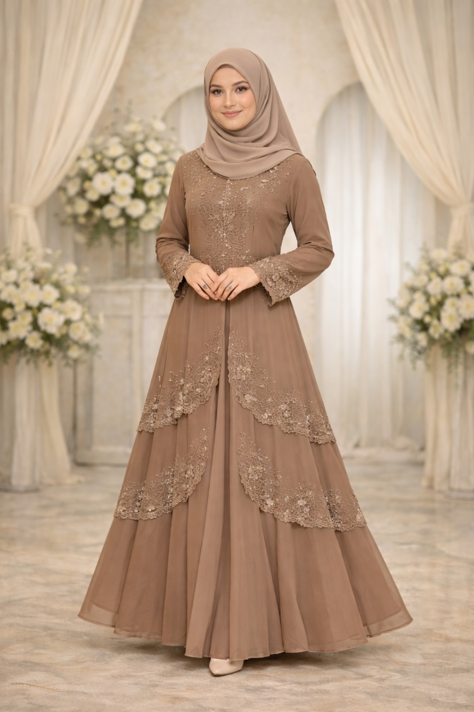 Contoh model gamis kebanggaan mertua [Ilustrasi ChatGPT]