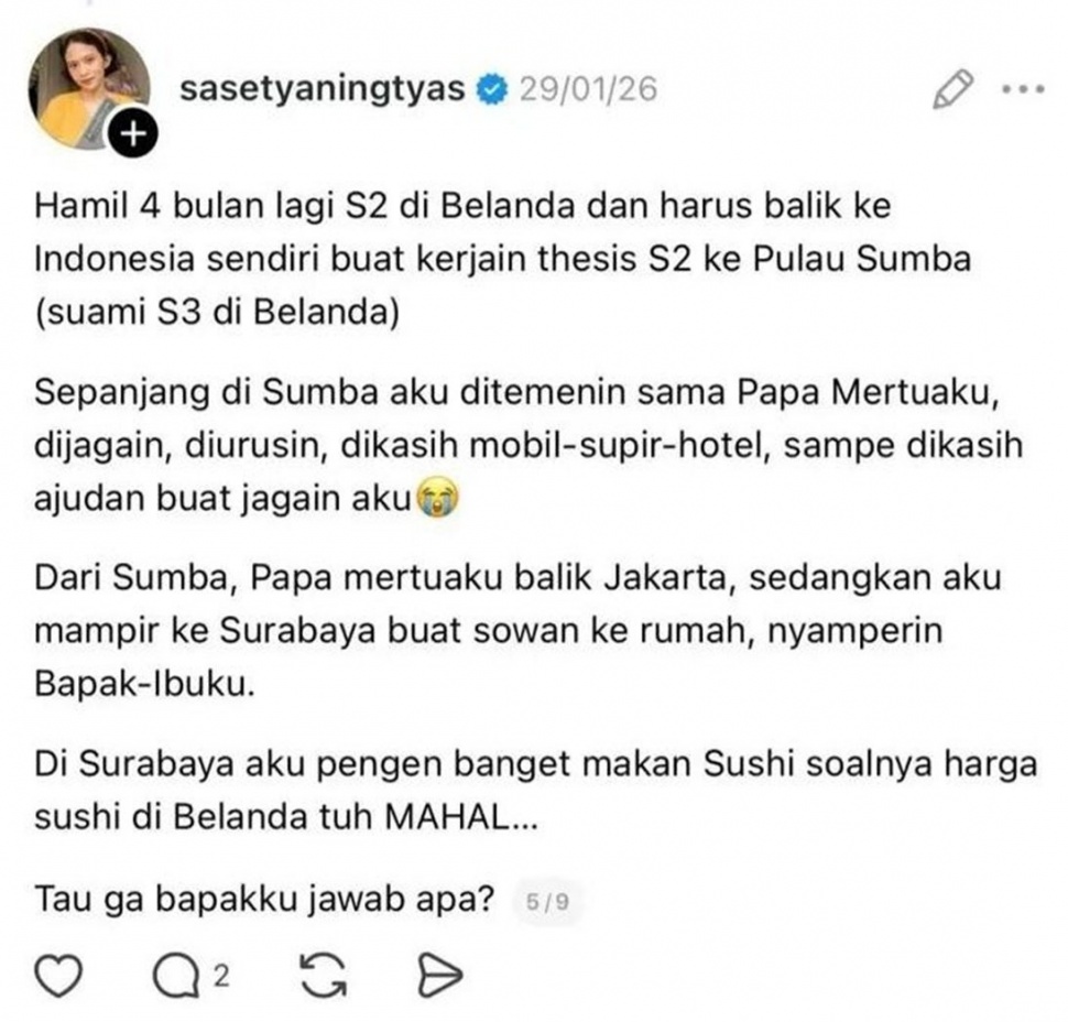Dwi Sasetyaningtyas (Instagram)