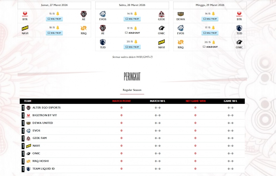 Jadwal MPL ID Season 17 Week 1. (MPL Indonesia)