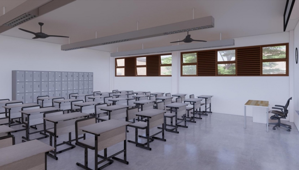 Gambar 3D desain rencana tipologi Sekolah Rakyat (SR) Buton Tengah1. (Dok: Brantas Abipraya)