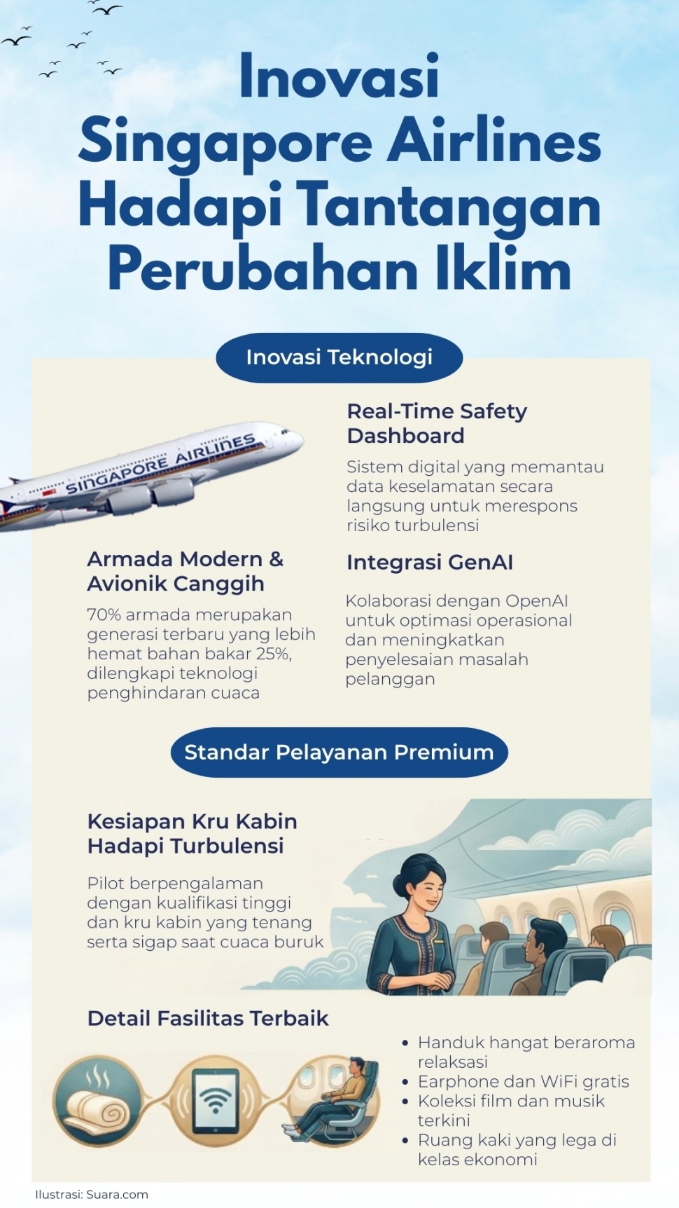 Infografis teknologi Singapore Airlines (Suara.com)