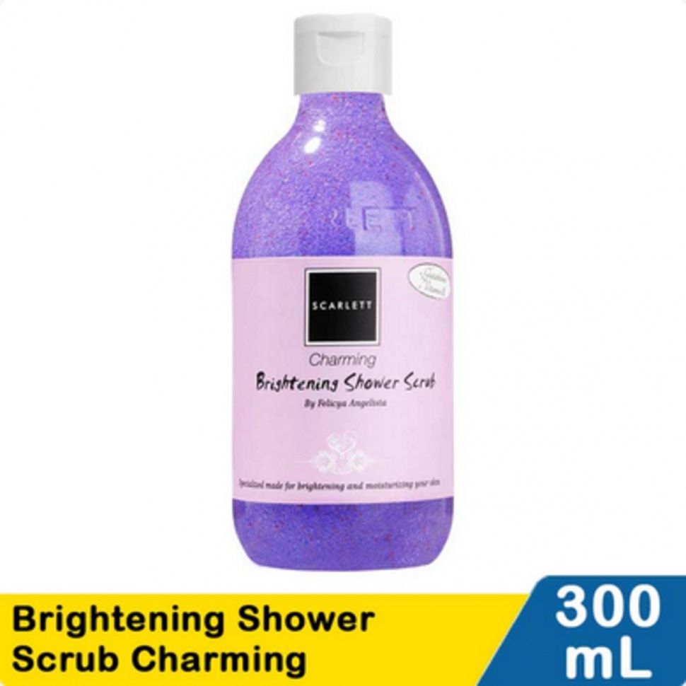 Scarlett Brightening Shower Scrub Charming 300 ml (Klik Indomaret)