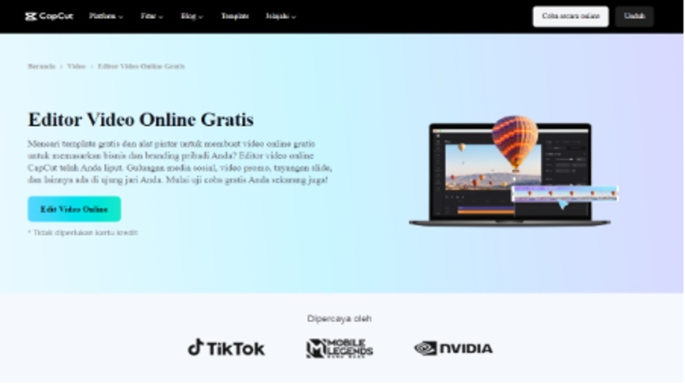 Editor Video Online Gratis. (Dok: Capcut)