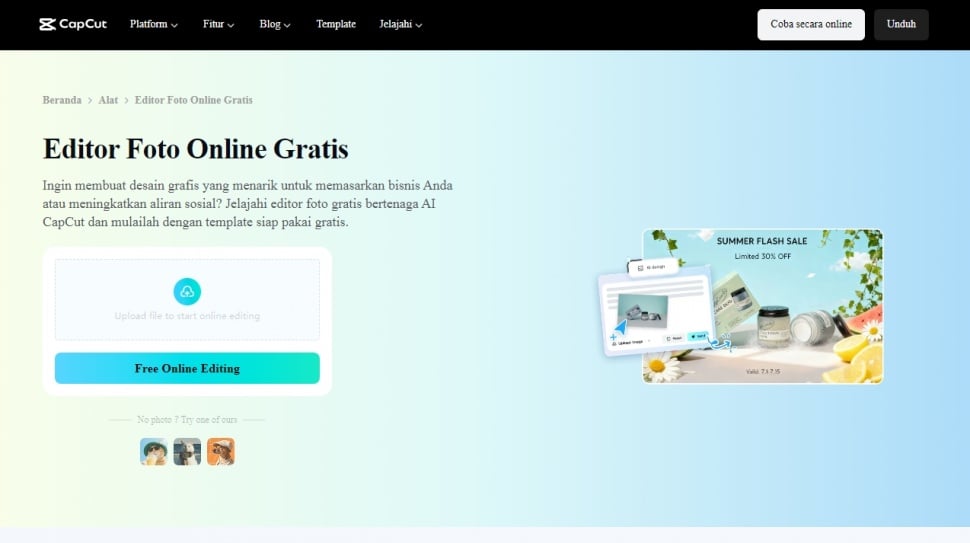Cara Praktis Gabung Foto dan Edit Gambar Online Pakai CapCut. (Dok: Capcut)