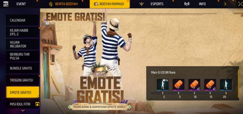 Emote Gratis Free Fire Max. (Suara.com/ Rezza Rachmanta)