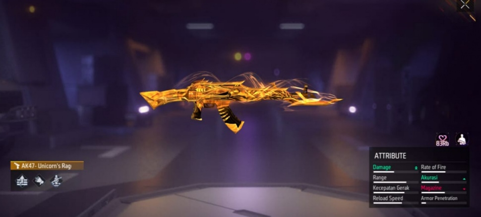 Skin AK47 Golden Era Free Fire. (Suara.com/ Rezza Rachmanta)