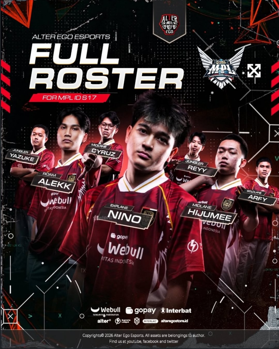 Roster Alter Ego di MPL ID Season 17. (Instagram)