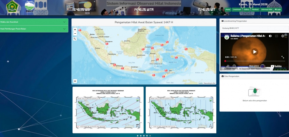 Link Melihat Hilal Secara Online dari BMKG. (ist)