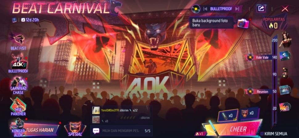 Event Beat Carnival di Free Fire. (Suara.com/ Rezza Rachmanta)