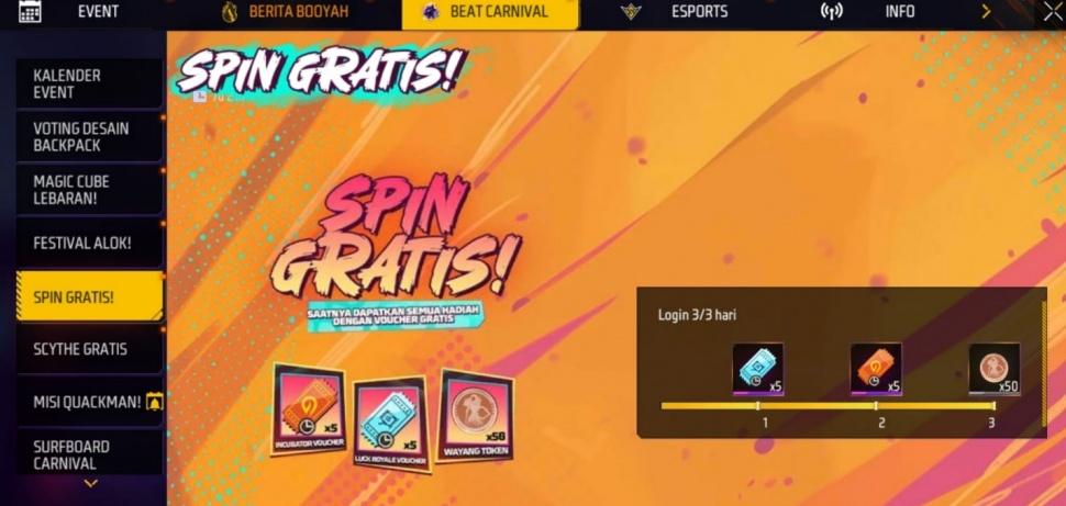 Hadiah FF Max. (Suara.com/ Rezza Rachmanta)