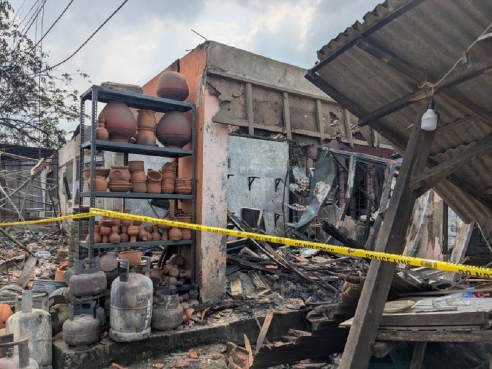 SPBE Cimuning setelah kebakaran. (Suara.com/Adiyoga)