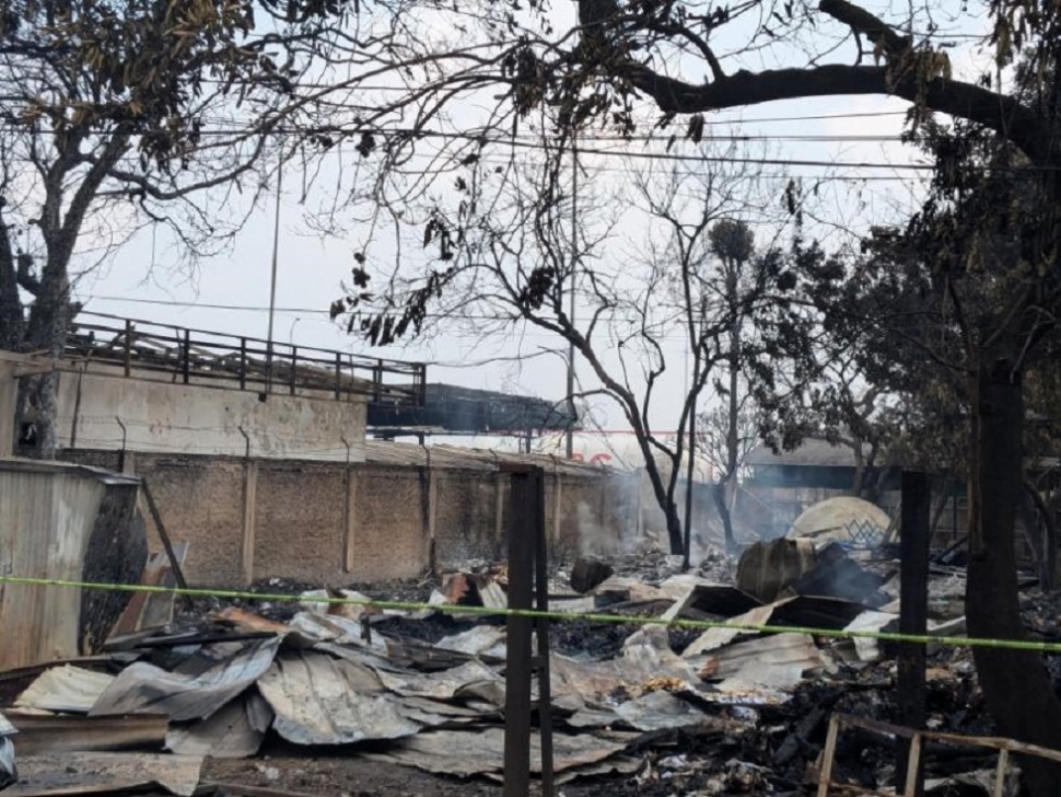 SPBE Cimuning setelah kebakaran. (Suara.com/Adiyoga)