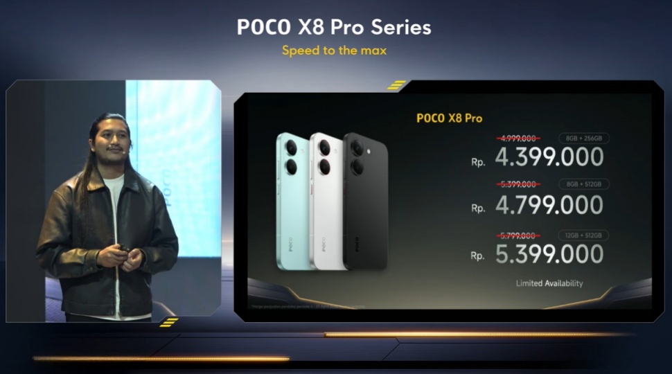 Harga POCO X8 Pro. (YouTube POCO Indonesia)'