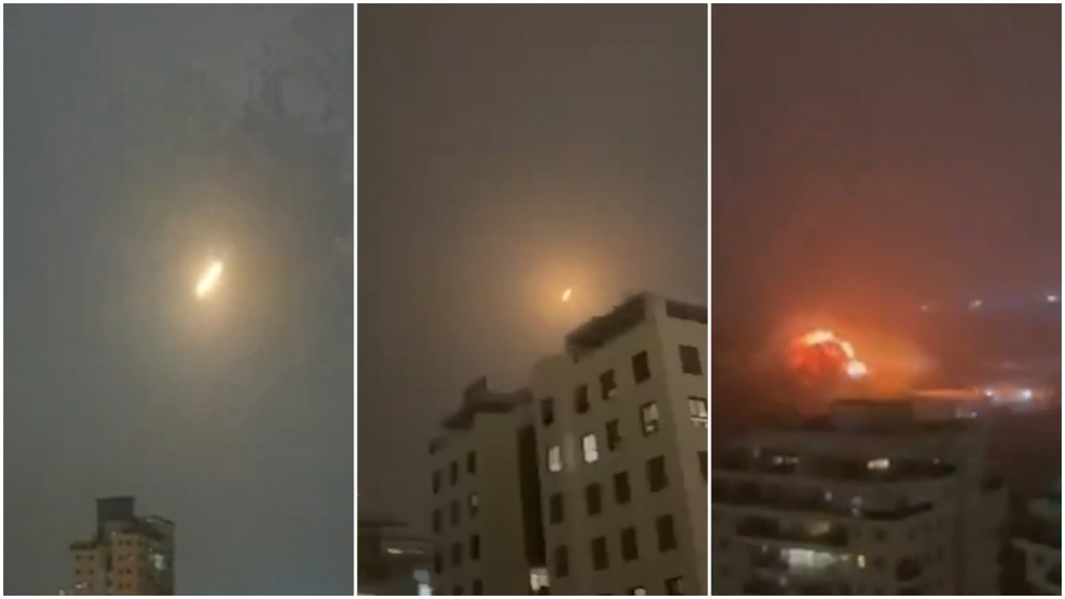 Detik-detik rudal Iran tembus pertahanan Israel. (Grup Telegram via Aljazeera)