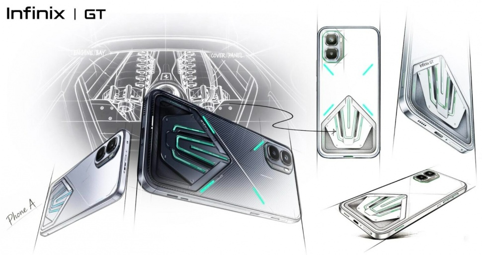 Render Infinix GT 50 Pro. (Gizmochina)