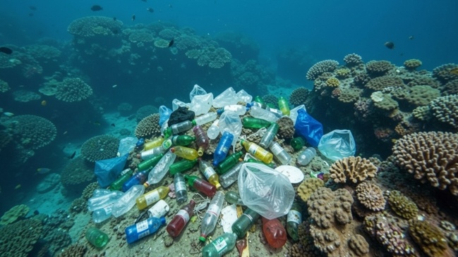Ilustrasi Sampah plastik di Dasar Laut (freepik/freepik)