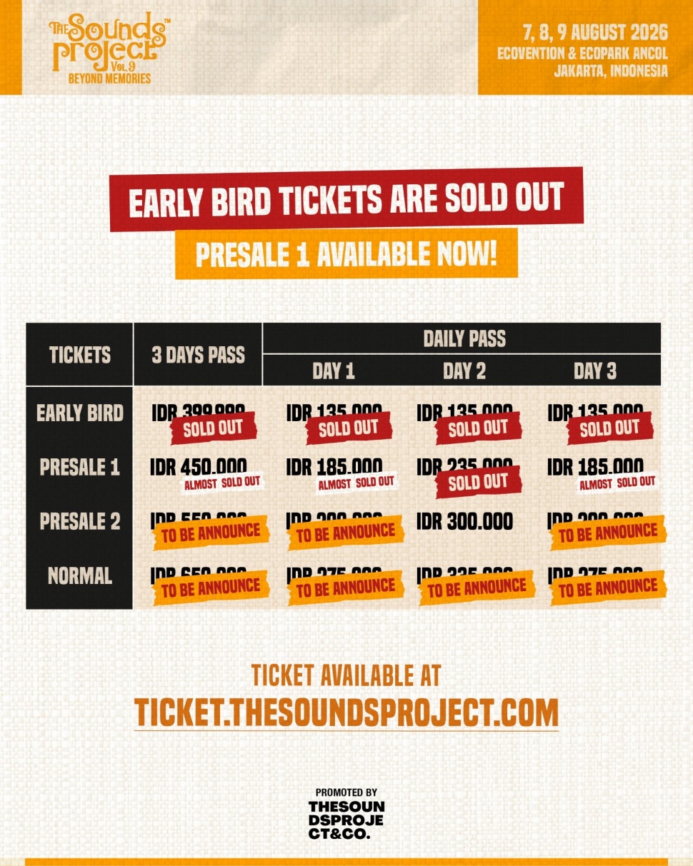 Harga Tiket dan Informasi Pembelian. (Dok: The Sounds Project)