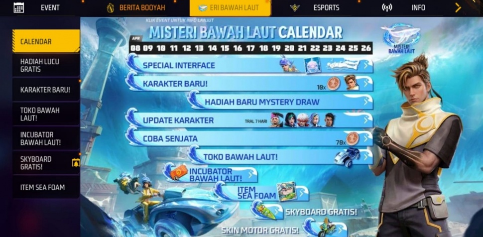 Kalender FF Max. (Suara.com/ Rezza Rachmanta)