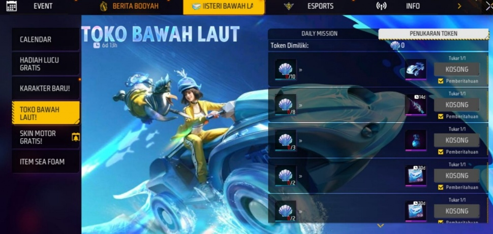 Toko Bawah Laut memberikan item Undersea gratis. (Suara.com/ Rezza Rachmanta)