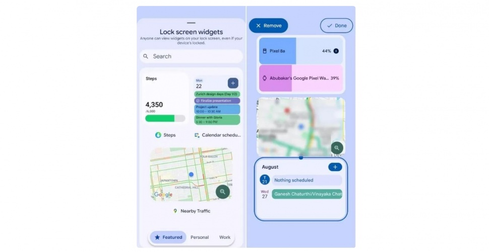 Widegt Layar Kunci Android 17. (Gadget Beebom)