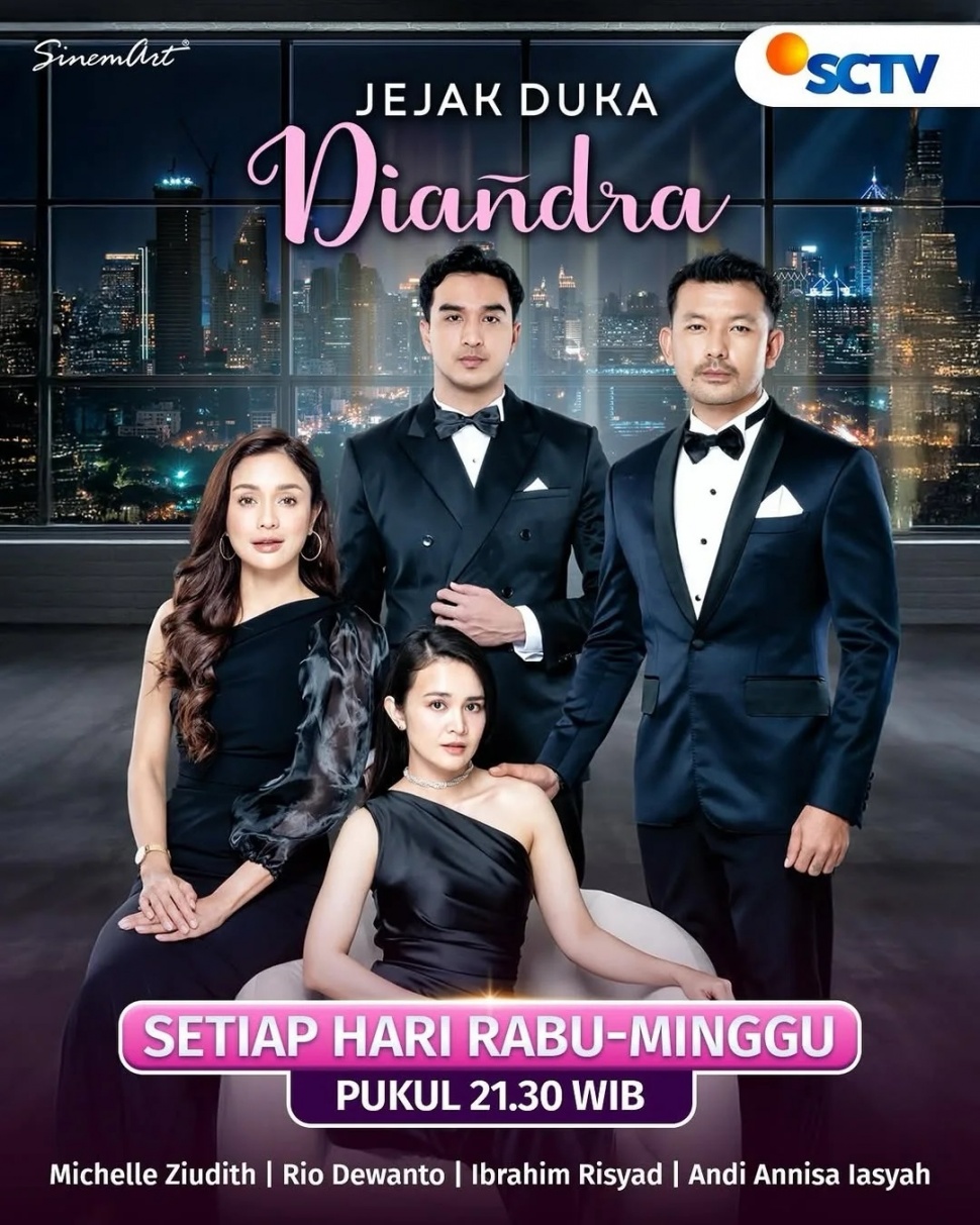 Sinetron Jejak Duka Diandra yang dibintangi Michelle Ziudith, Ibrahim Risyad, dan Rio Dewanto tayang di SCTV setiap Rabu sampai Minggu pukul 21.30 WIB. [Instagram]