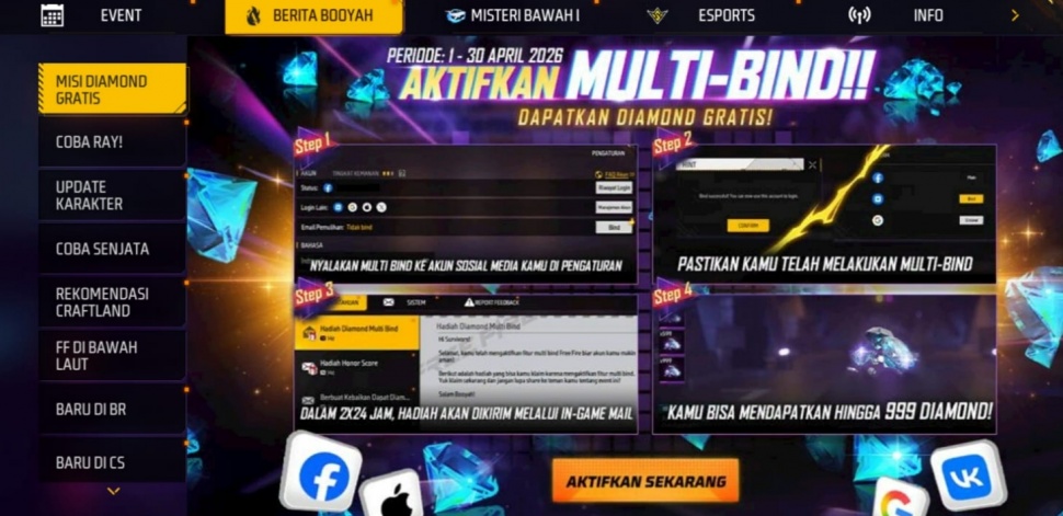 Event Multi-Bind berhadiah Diamond. (ist)