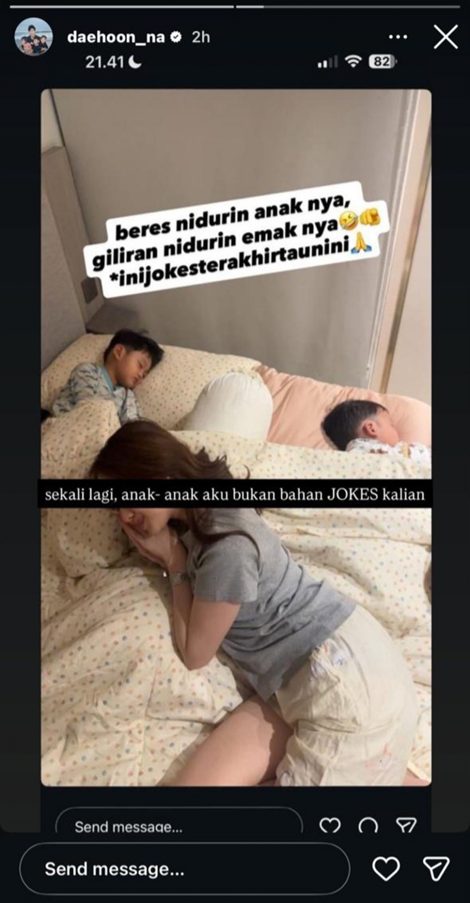 Unggahan Safrie Ramadhan pacar Jule diduga sindir Na Daehoon [Instagram]