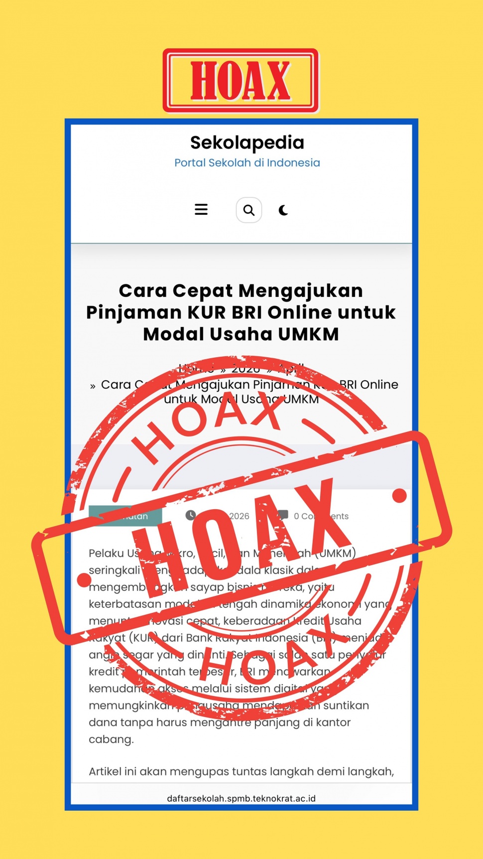 Ilustrasi modus penipuan KUR. (Dok: BRI)
