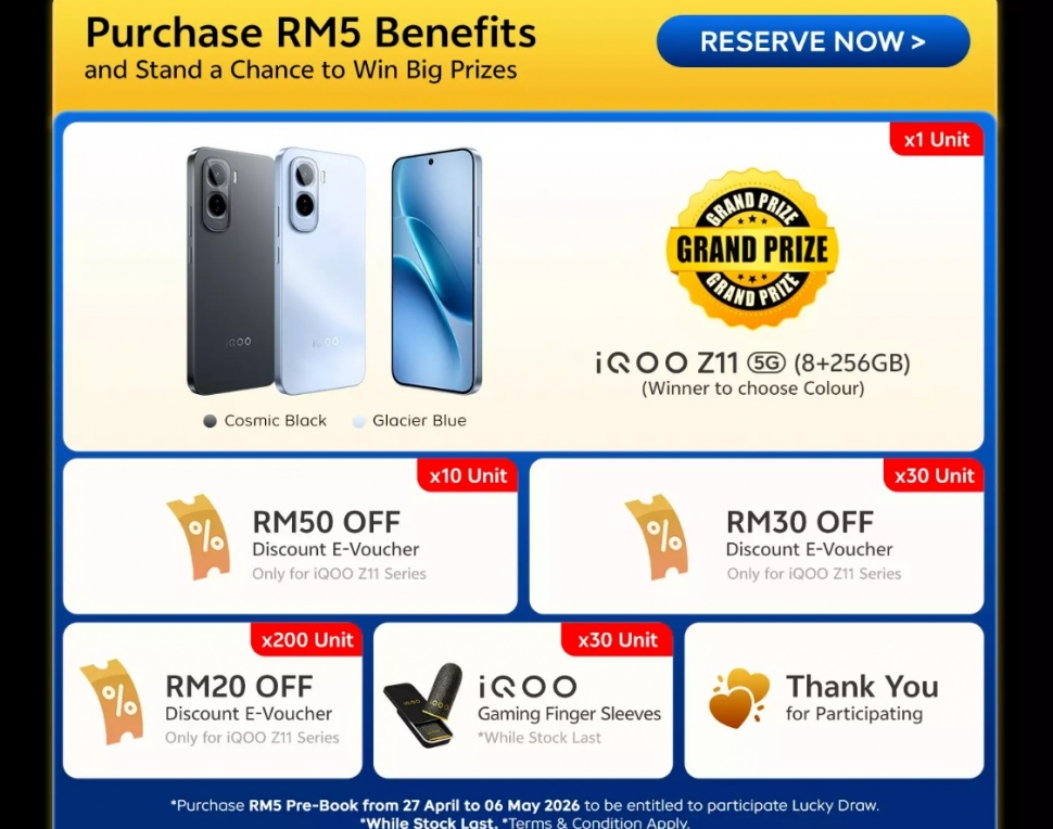 Pemesanan iQOO Z11 5G di Malaysia. (Vivo)