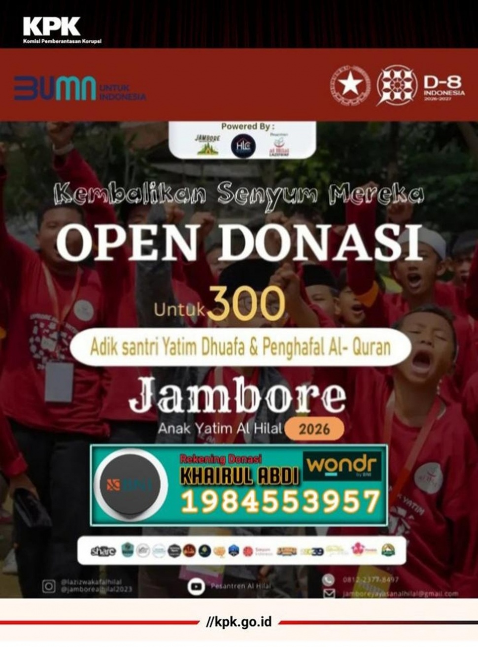 Beredar di Grup WA, KPK Bantah Lakukan Open Donasi. (dok. ist)